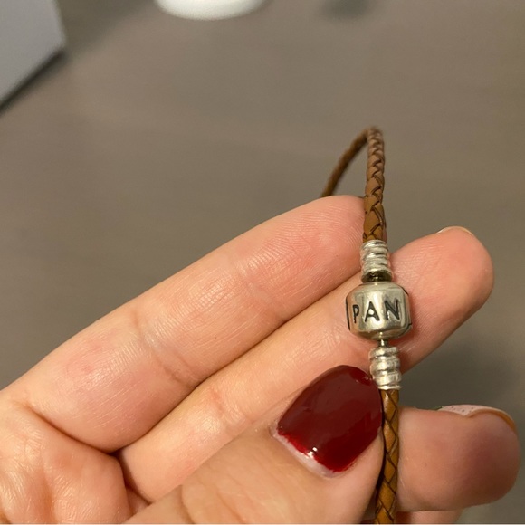 Brown Leather Pandora Bracelet - Picture 2 of 3